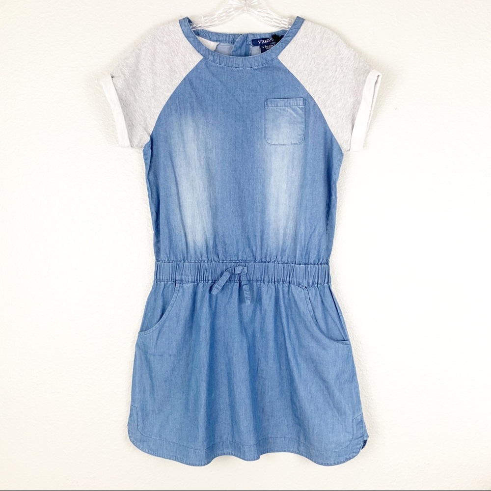Vigoss Girls Chambray Short Sleeve Dress NWT